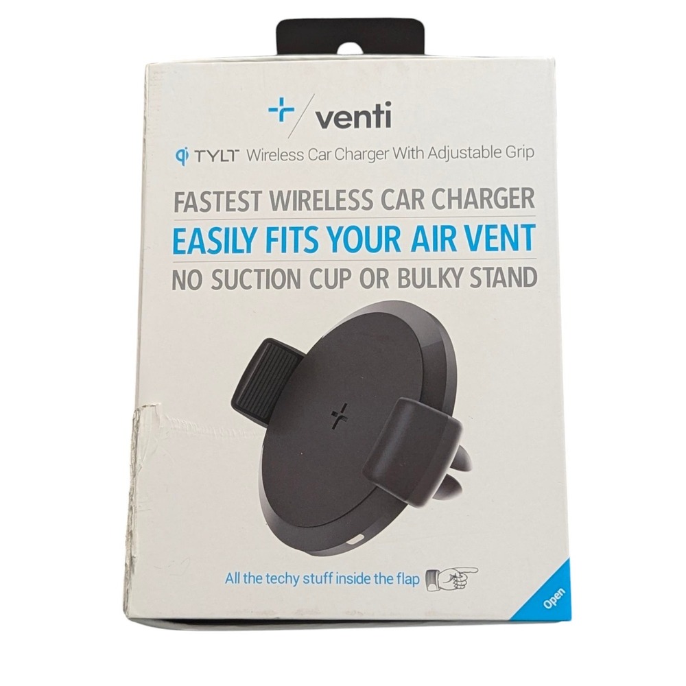 N7.N.‎ TYLT Venti Fast Wireless Car Charger with Adjustable Clip - Fits Air Vent